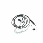 Auricular de 1 cable con tubo acústico transparente, negro, 3,5 mm roscado