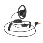 Auricular ajustable estilo D con micrófono en línea y pulsar para hablar, negro
